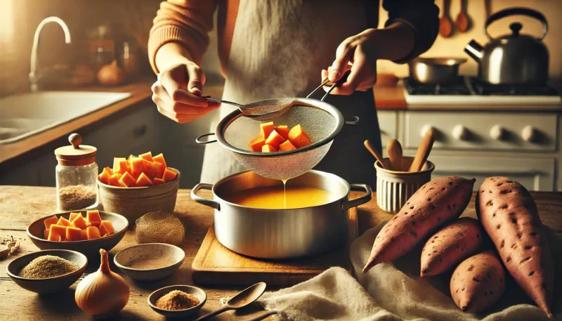 さつまいもスープを滑らかに仕上げるコツ_画像_画像