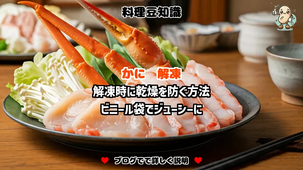 料理豆知識 かに 解凍時に乾燥を防ぐ方法