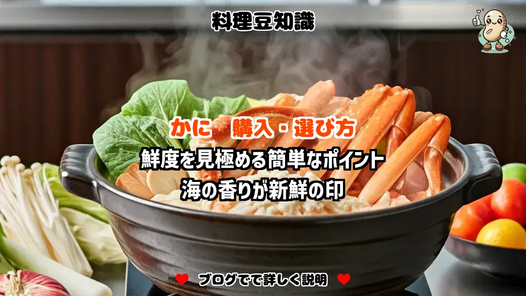 料理豆知識 かに 鮮度を見極める簡単なポイント