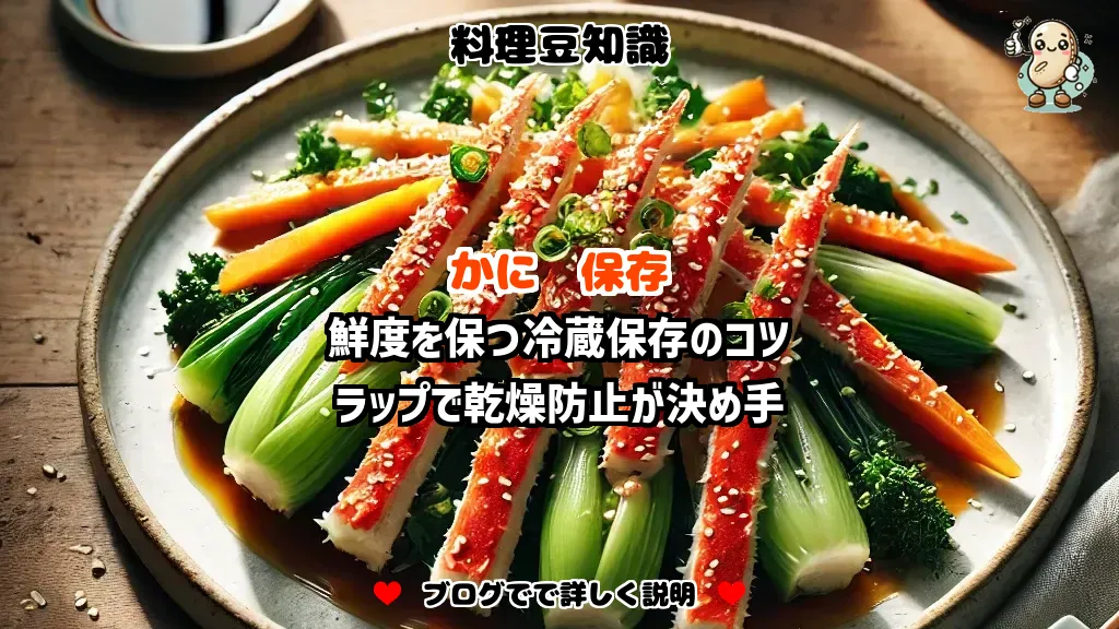 料理豆知識 かに 鮮度を保つ冷蔵保存のコツ