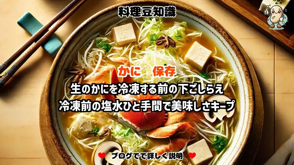 料理豆知識 かに 生のかにを冷凍する前の下ごしらえ