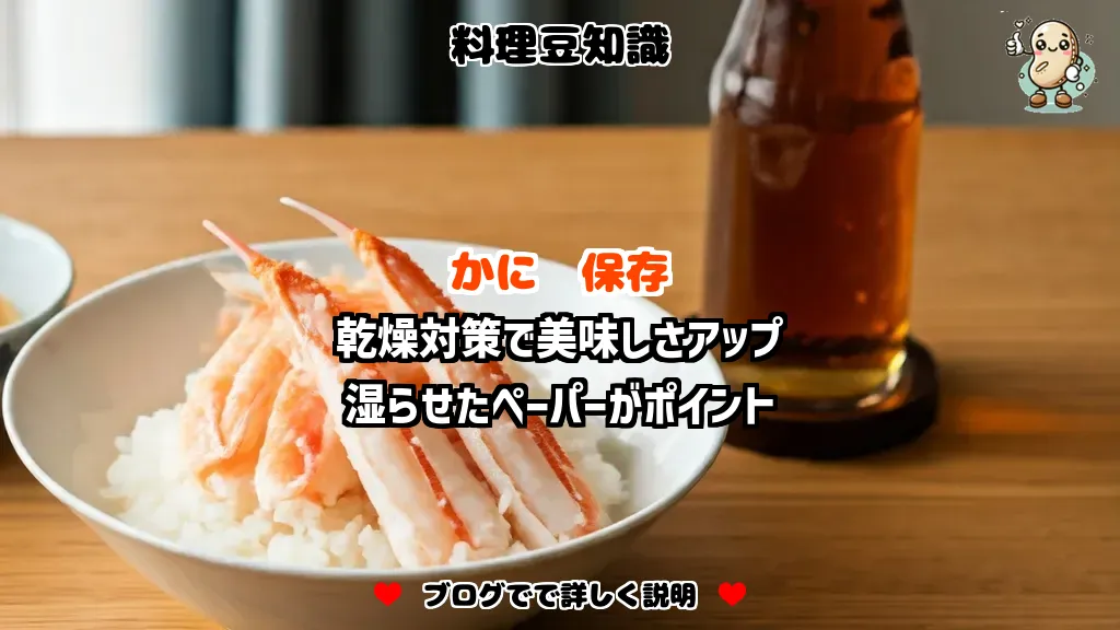 料理豆知識 かに 乾燥対策で美味しさアップ