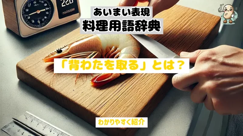 あいまい表現料理用語辞典　背わたを取る